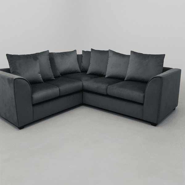 plush dual arm corner sofa