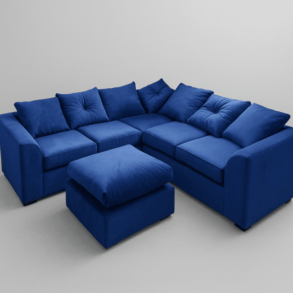 plush dual arm corner sofa