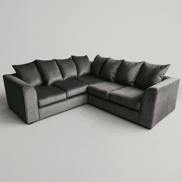plush dual arm corner sofa