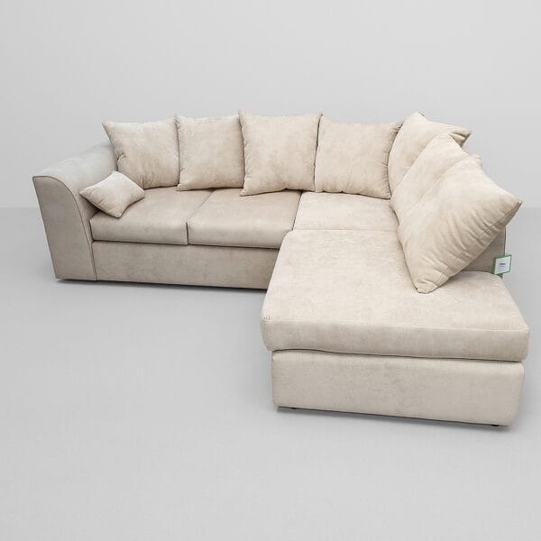 plush single arm corner sofa
