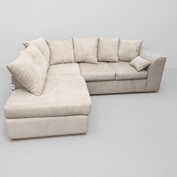 plush single arm corner sofa