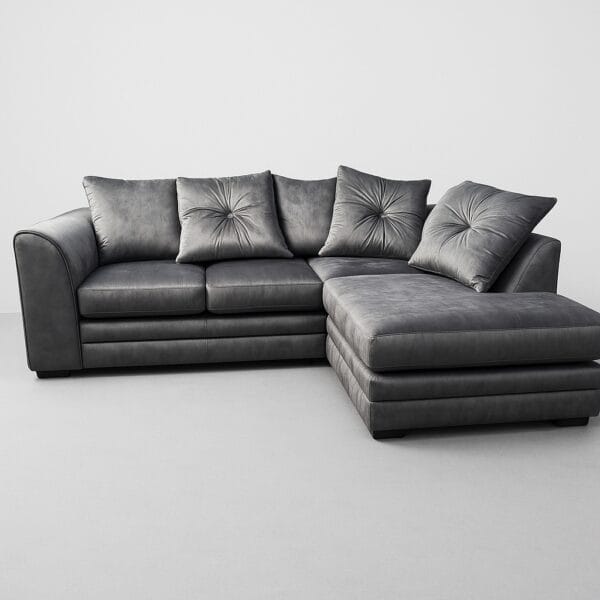 plush single arm corner sofa
