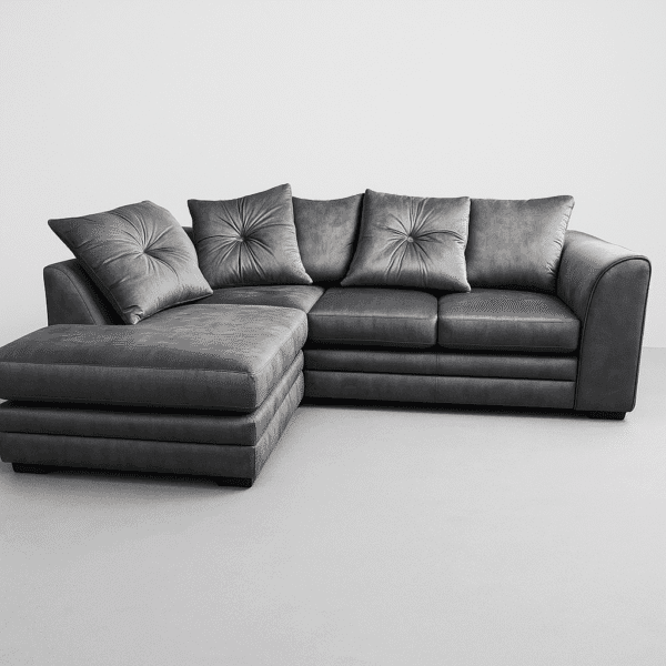 plush single arm corner sofa