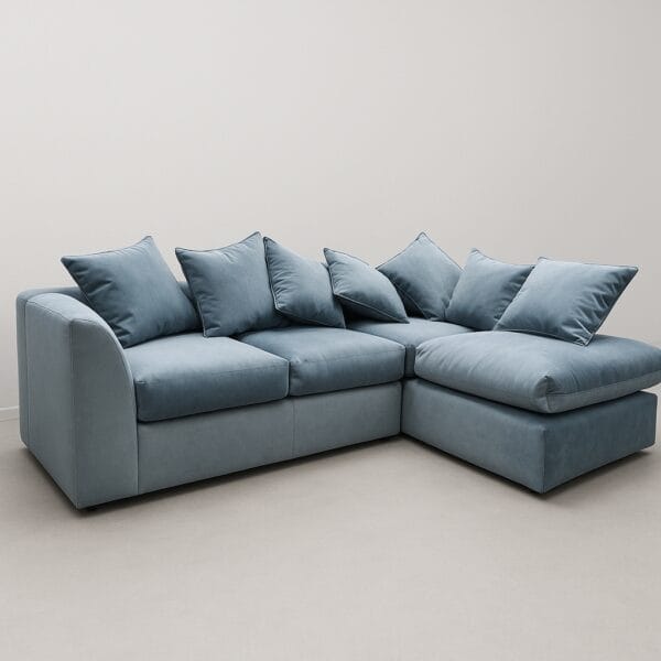 plush single arm corner sofa