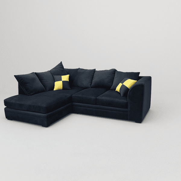 plush single arm corner sofa