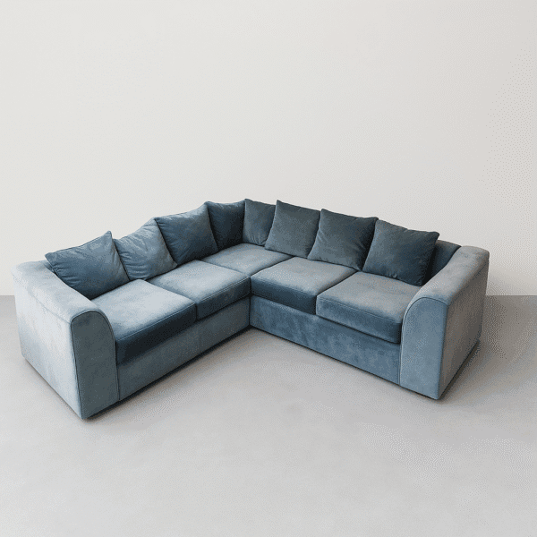 plush dual arm corner sofa