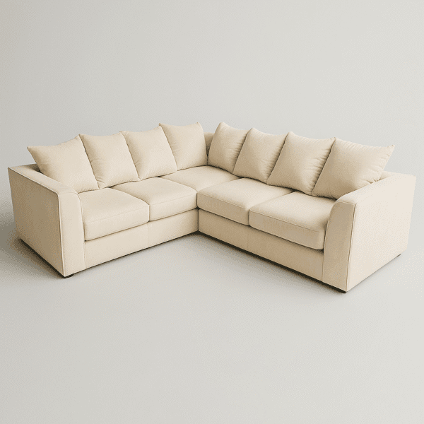 plush dual arm corner sofa
