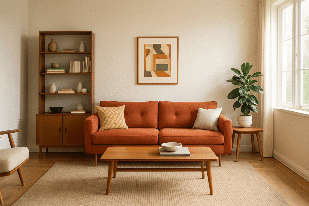 mid century living room