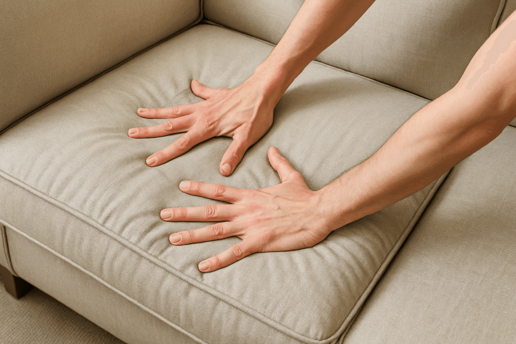 Sofa cushions plumping