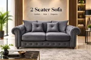 Grey 2 Seater Sofa for Modern Living Room
