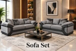 Modern grey sofa set for living room – House Furnishing UK