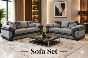 Modern grey sofa set for living room – House Furnishing UK